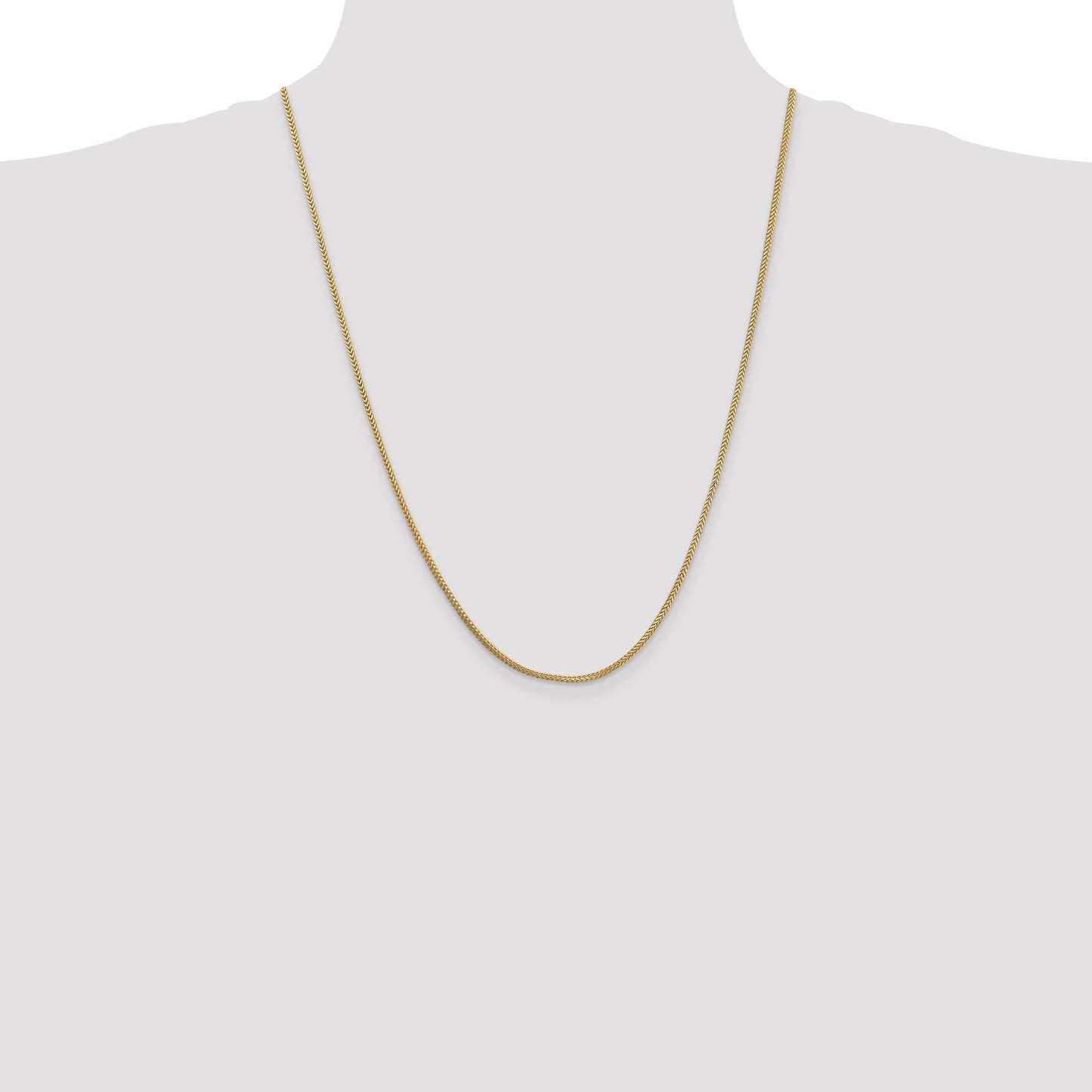14K 24 inch 1.3mm Franco with Lobster Clasp Chain