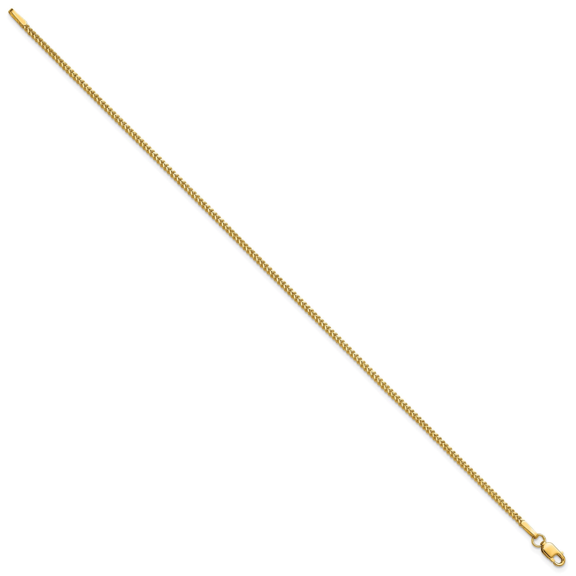 14K 8 inch 1.3mm Franco with Lobster Clasp Bracelet