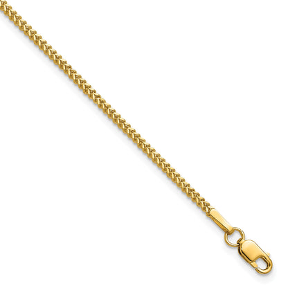 14K 7 inch 1.3mm Franco with Lobster Clasp Bracelet