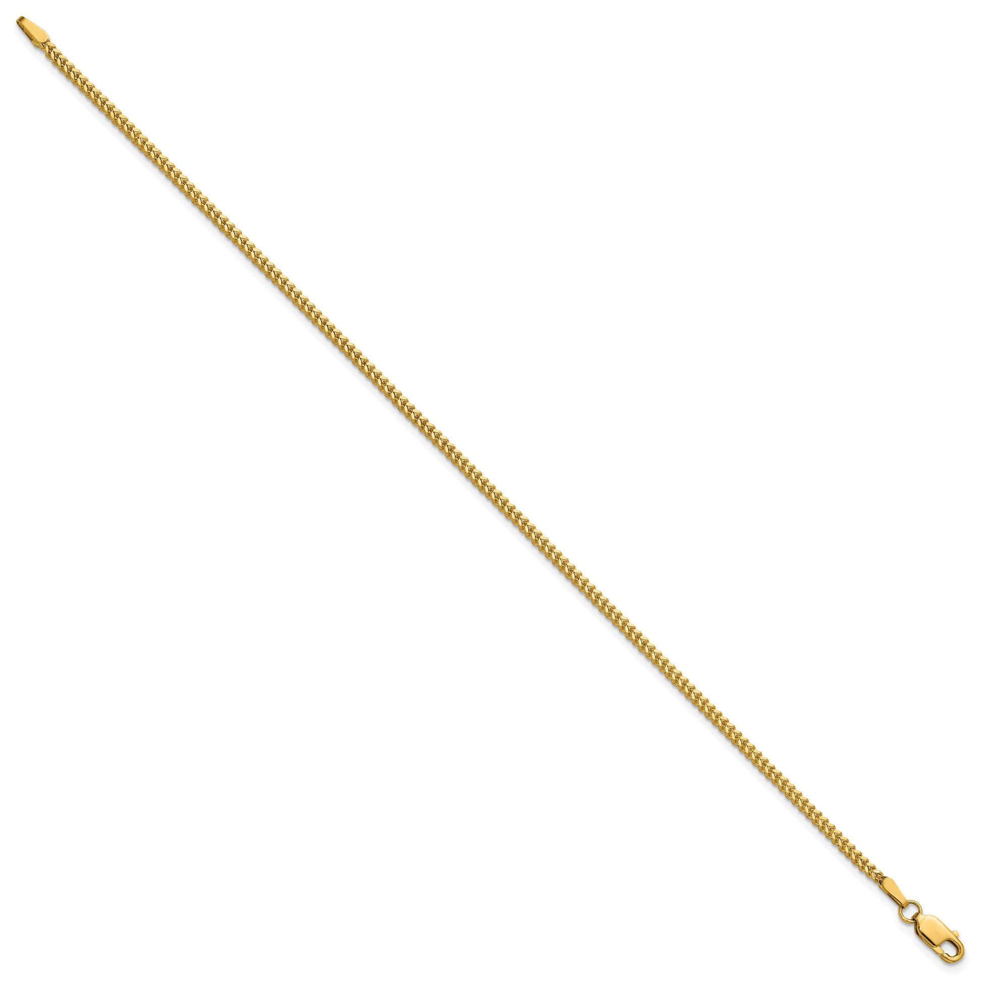 14K 7 inch 1.4mm Franco with Lobster Clasp Bracelet