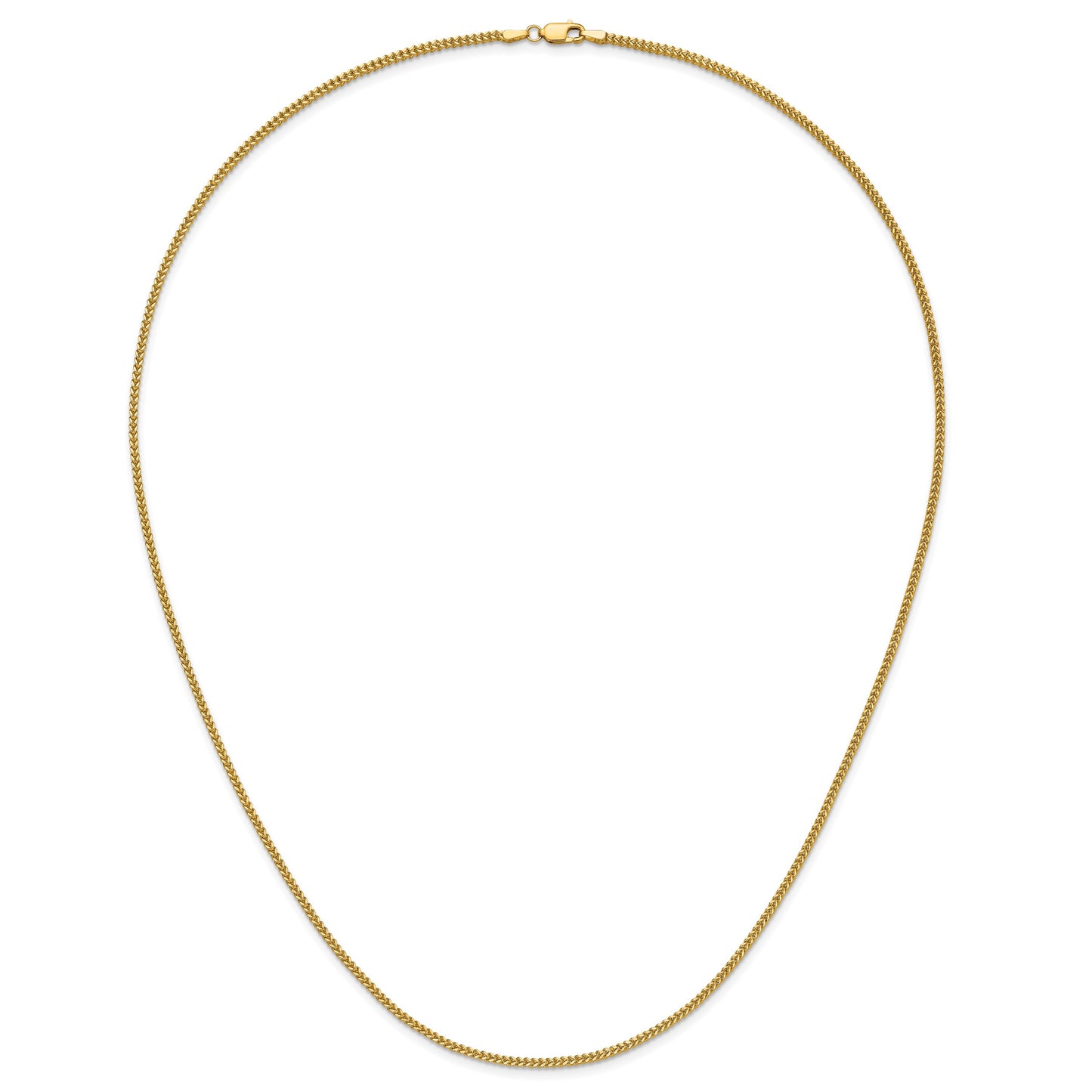 14K 24 inch 1.5mm Franco with Lobster Clasp Chain