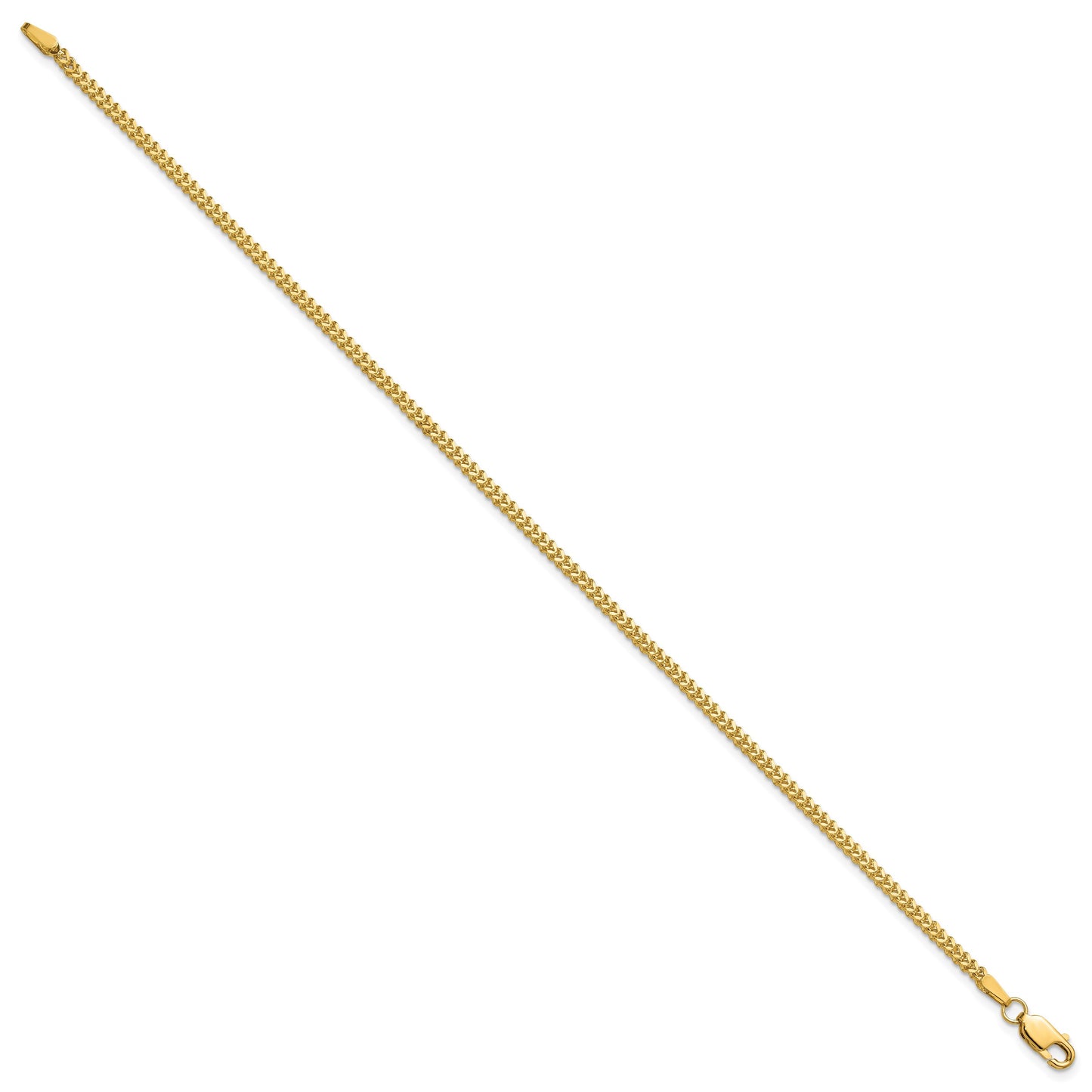 14K 7 inch 1.5mm Franco with Lobster Clasp Bracelet