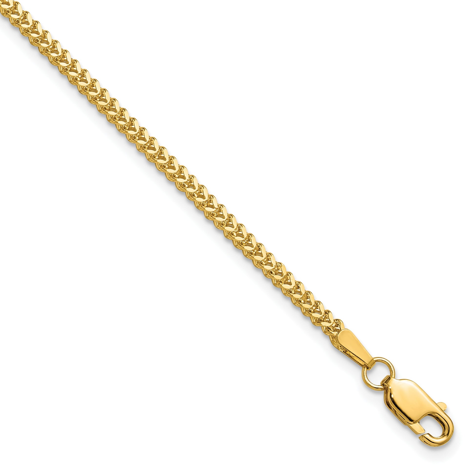 14K 7 inch 1.5mm Franco with Lobster Clasp Bracelet
