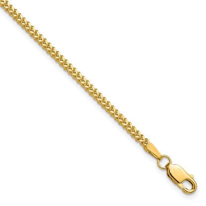 14K 7 inch 1.5mm Franco with Lobster Clasp Bracelet
