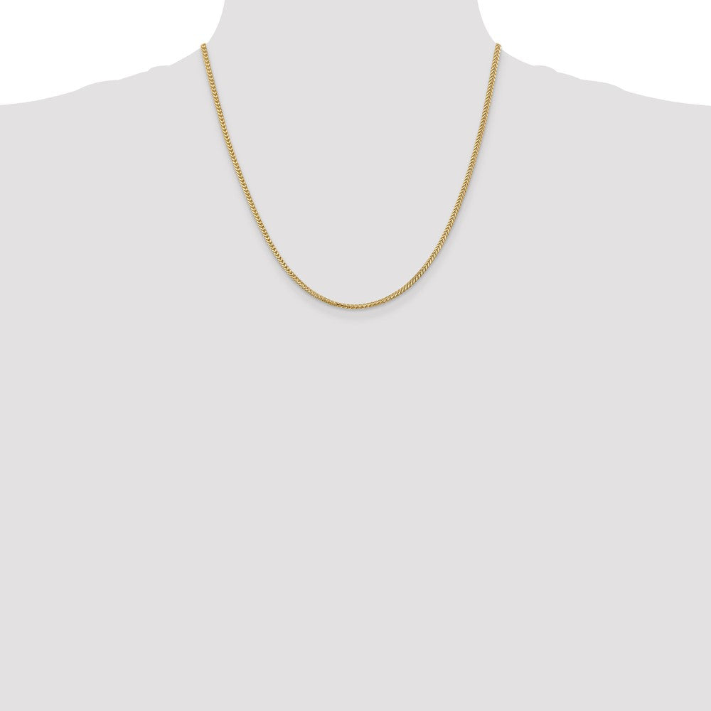 14K 20 inch 2mm Franco with Lobster Clasp Chain