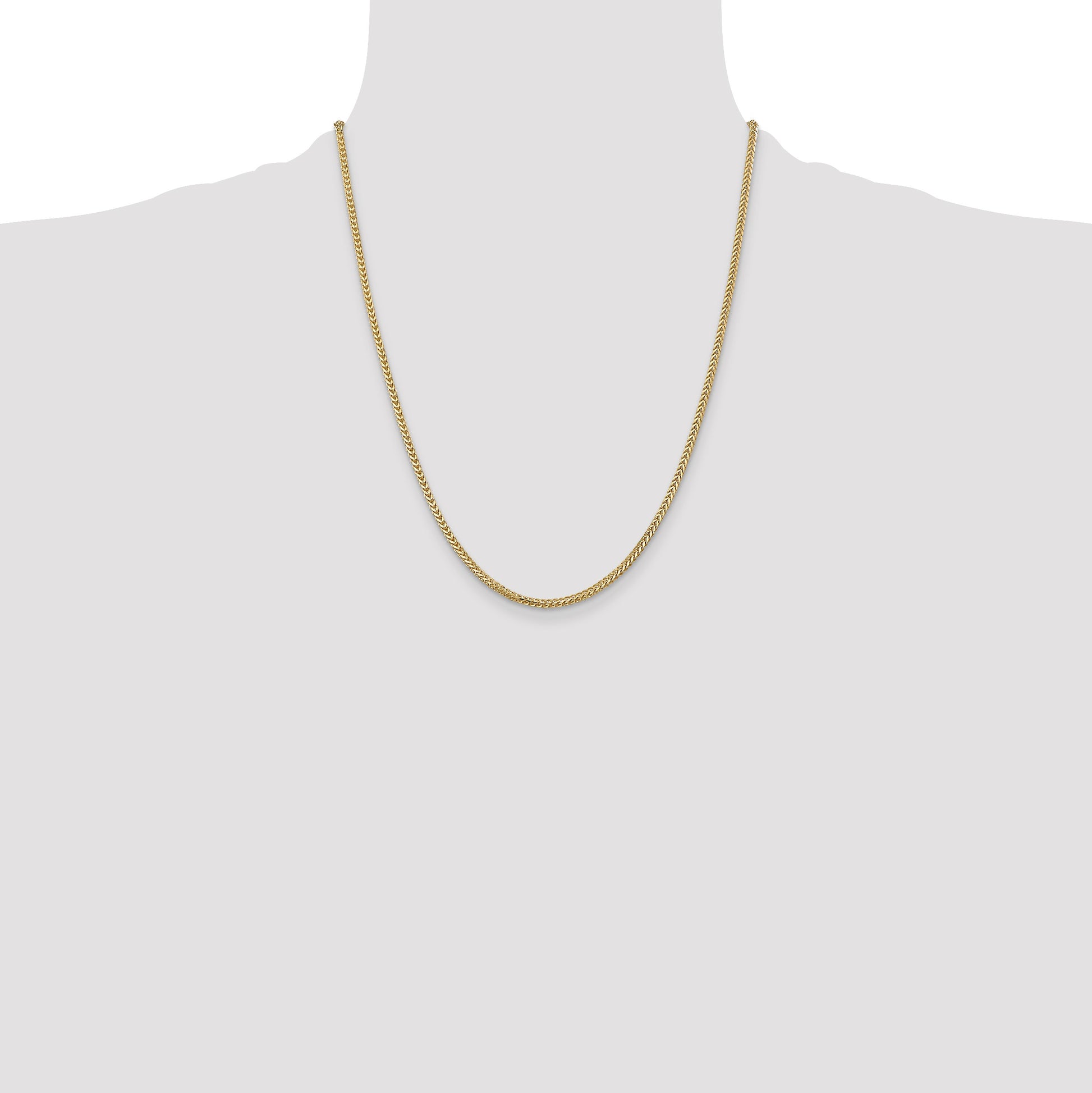 14K 22 inch 2mm Franco with Lobster Clasp Chain