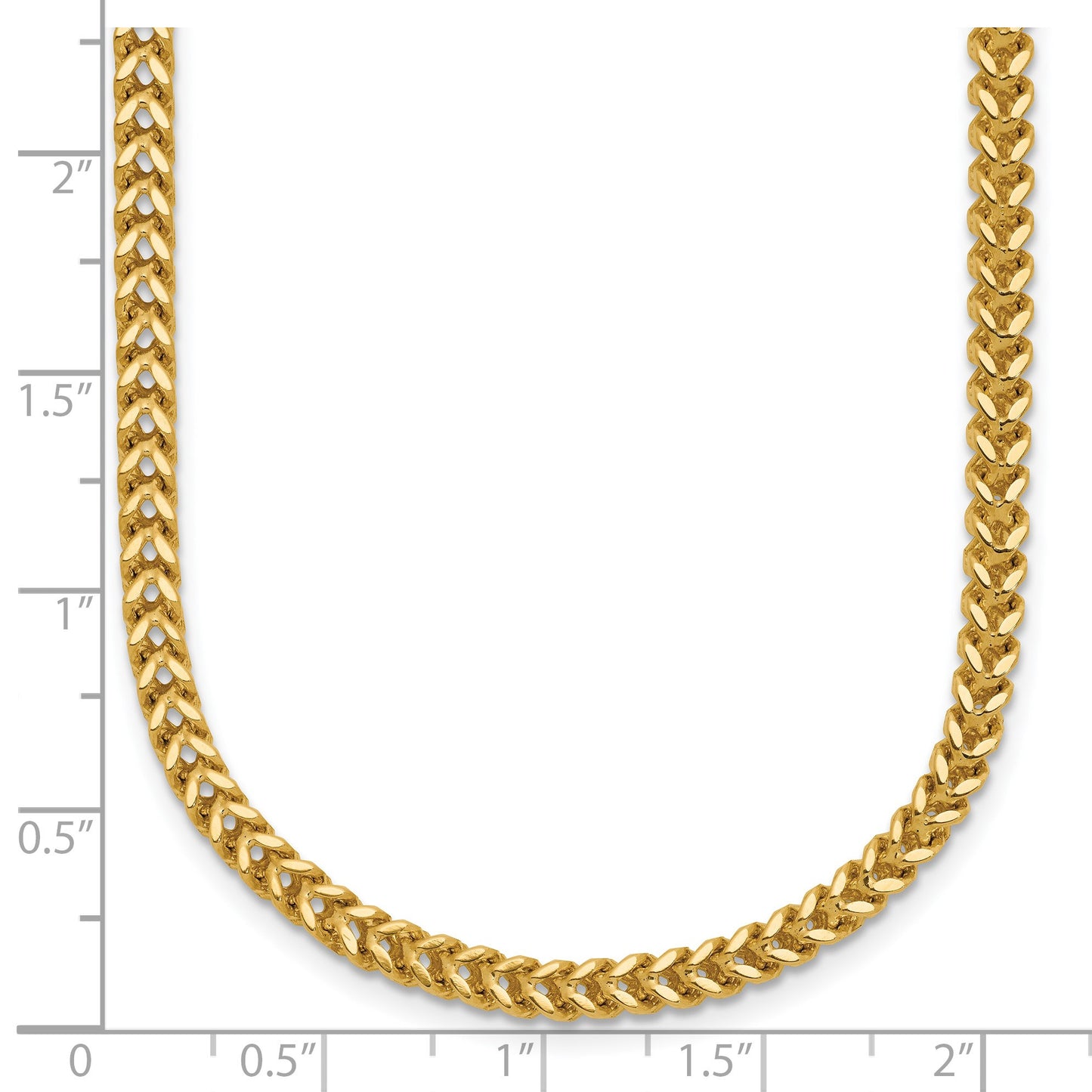 14K 24 inch 2.5mm Franco with Lobster Clasp Chain