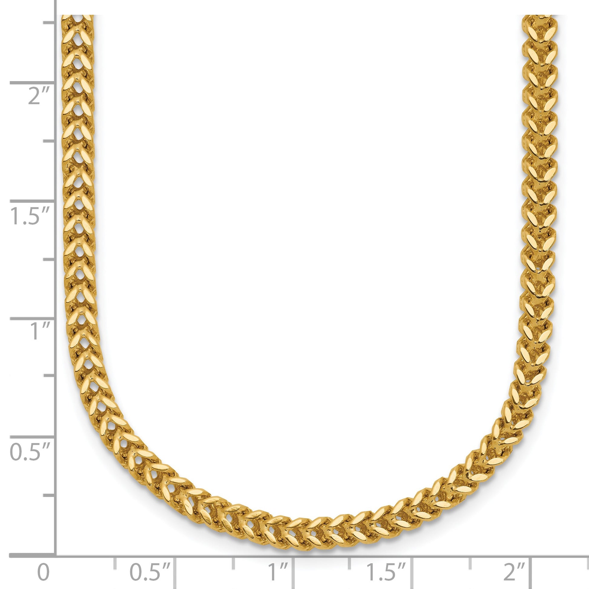 14K 24 inch 2.5mm Franco with Lobster Clasp Chain