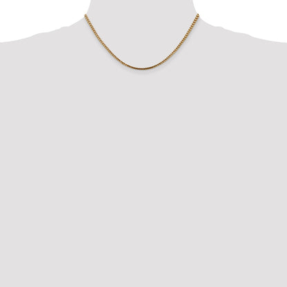 14K 16 inch 2.5mm Franco with Lobster Clasp Chain