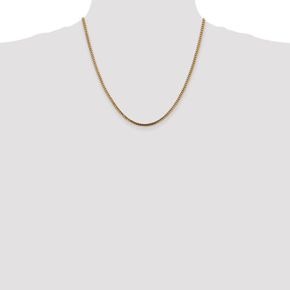 14K 20 inch 2.5mm Franco with Lobster Clasp Chain