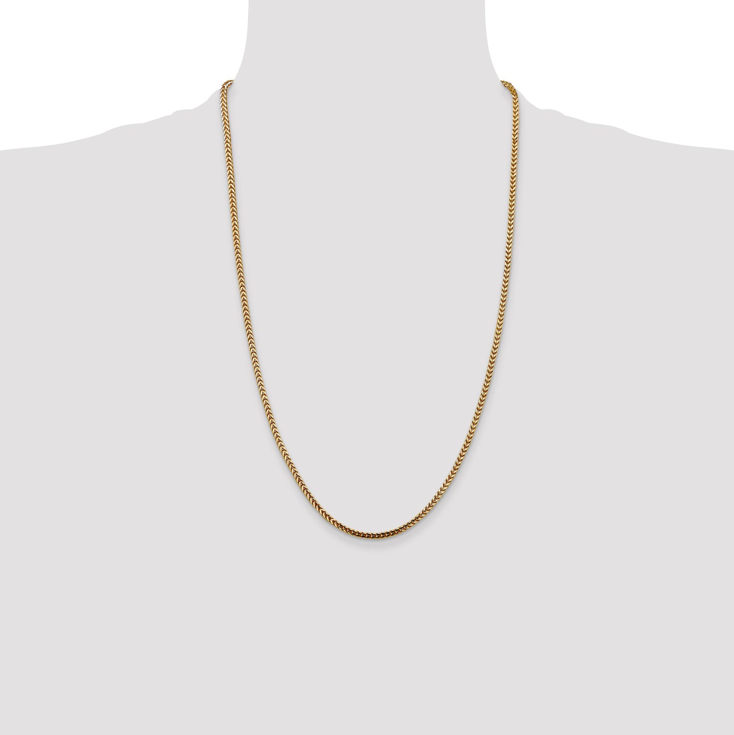 14K 26 inch 2.5mm Franco with Lobster Clasp Chain