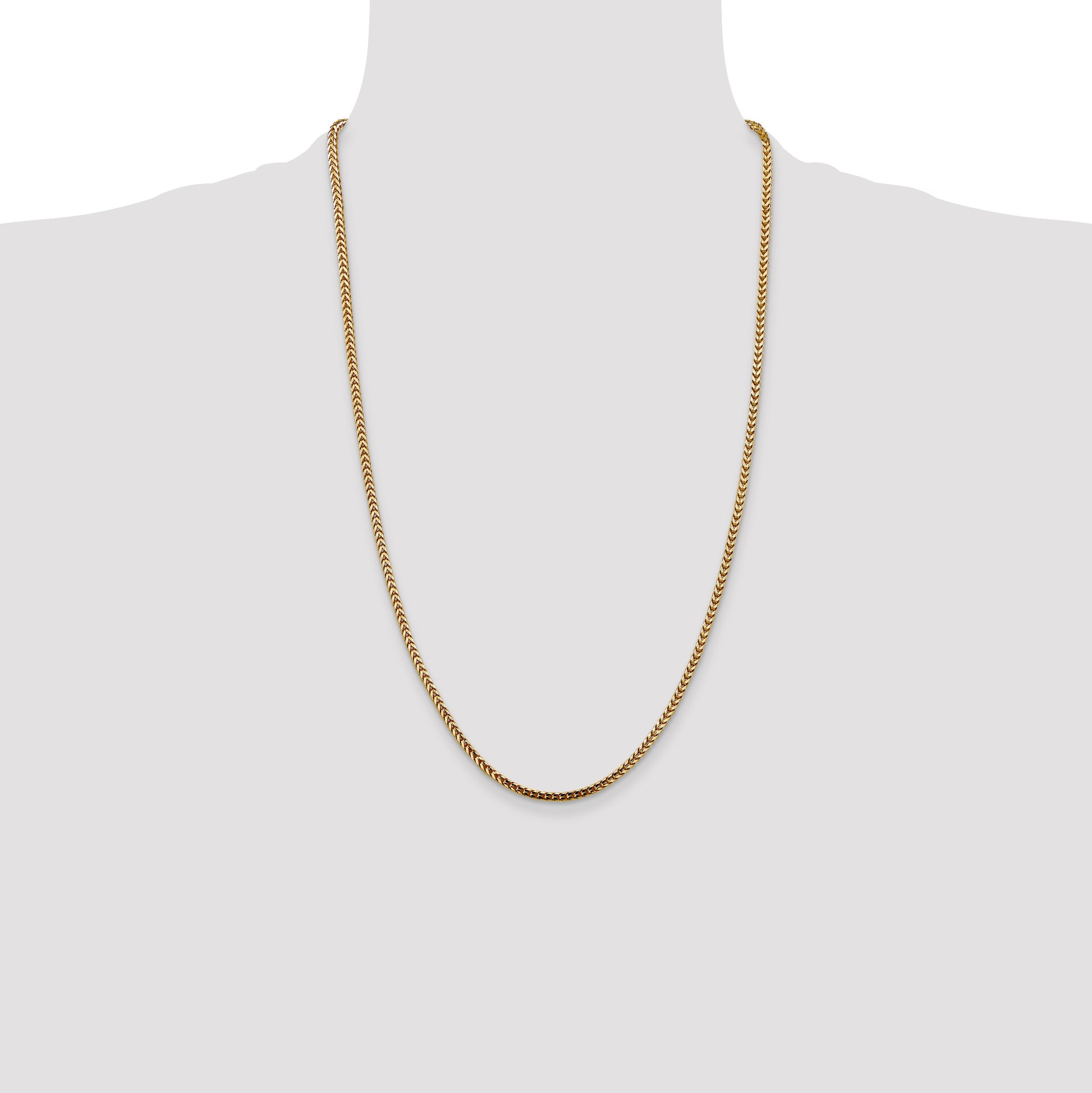 14K 26 inch 2.5mm Franco with Lobster Clasp Chain