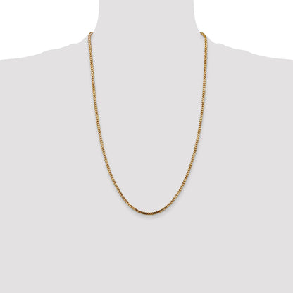 14K 26 inch 2.5mm Franco with Lobster Clasp Chain