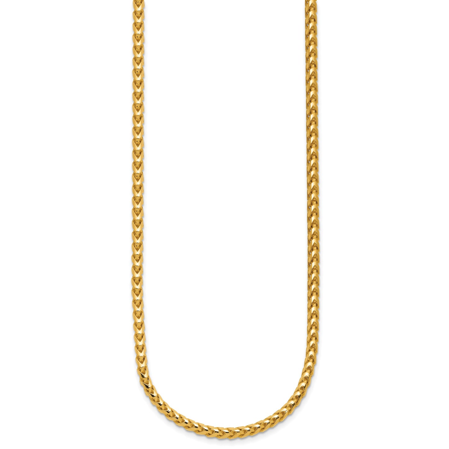 14K 24 inch 3mm Franco with Fancy Lobster Clasp Chain