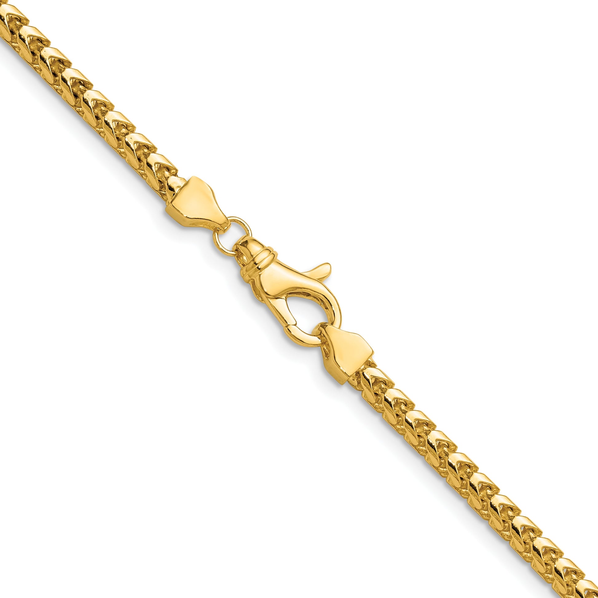 14K 20 inch 3mm Franco with Fancy Lobster Clasp Chain