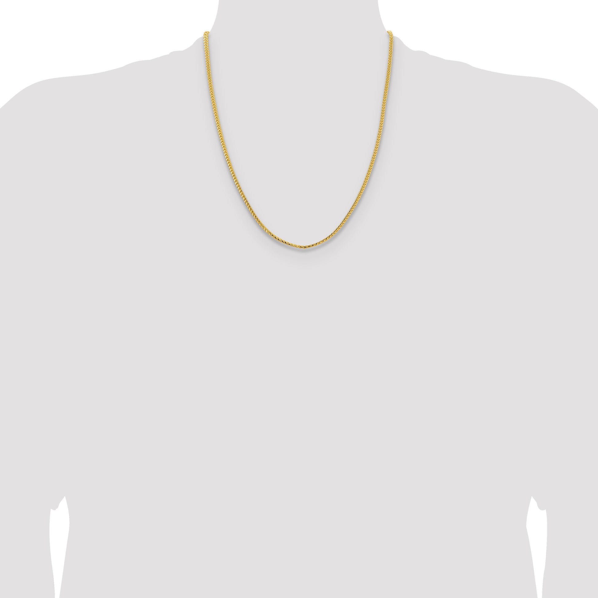 14K 22 inch 3mm Franco with Fancy Lobster Clasp Chain