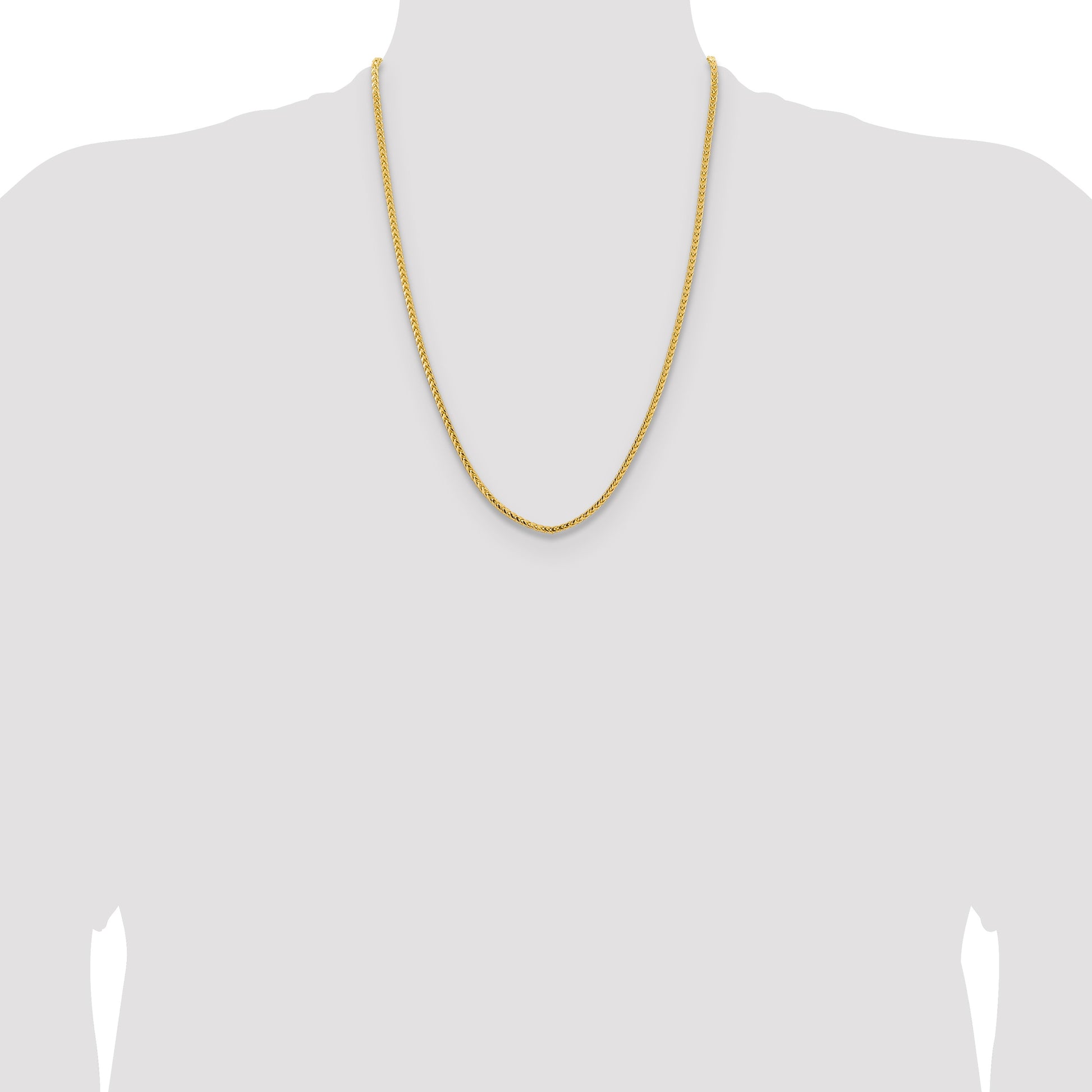 14K 24 inch 3mm Franco with Fancy Lobster Clasp Chain