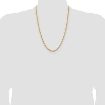 14K 24 inch 3mm Franco with Fancy Lobster Clasp Chain
