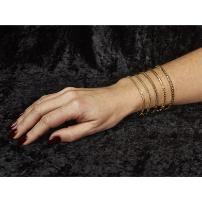 14K 9 inch 3mm Franco with Fancy Lobster Clasp Chain