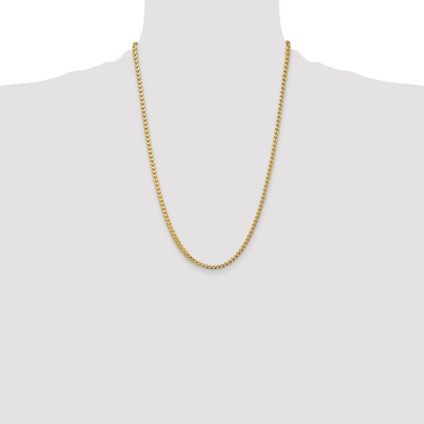 14K 24 inch 3.7mm Franco with Fancy Lobster Clasp Chain