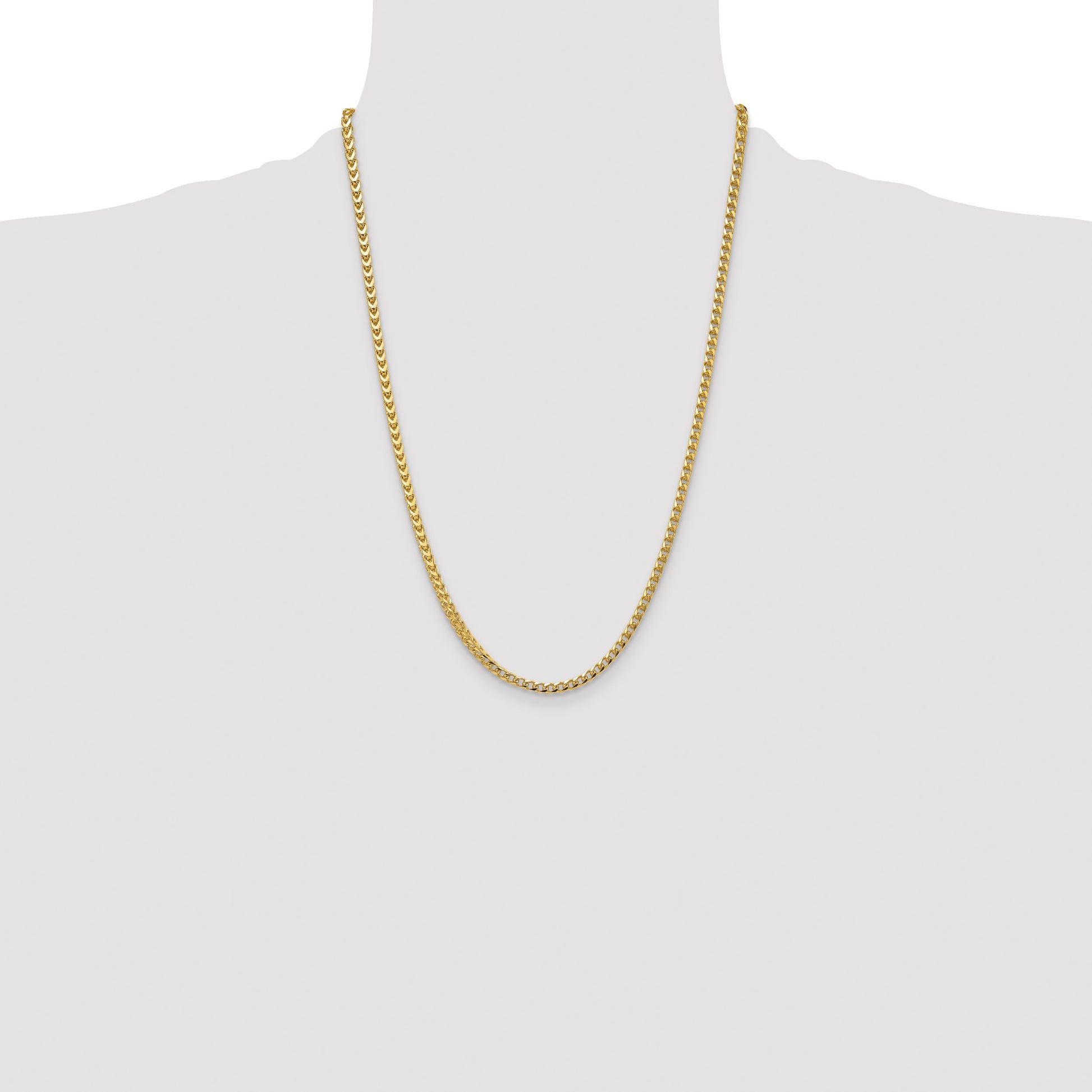 14K 24 inch 3.7mm Franco with Fancy Lobster Clasp Chain