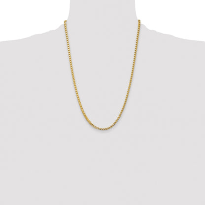 14K 24 inch 3.7mm Franco with Fancy Lobster Clasp Chain