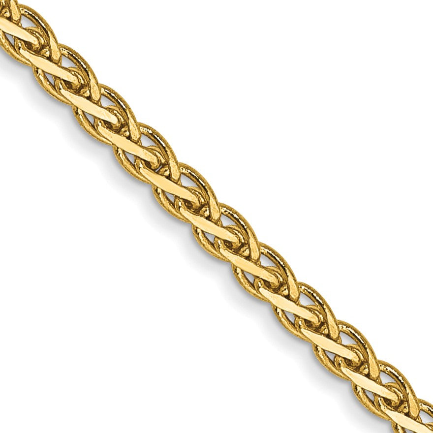 14K 16 inch 1.9mm Flat Wheat with Lobster Clasp Chain
