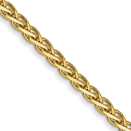 14K 20 inch 1.9mm Flat Wheat with Lobster Clasp Chain