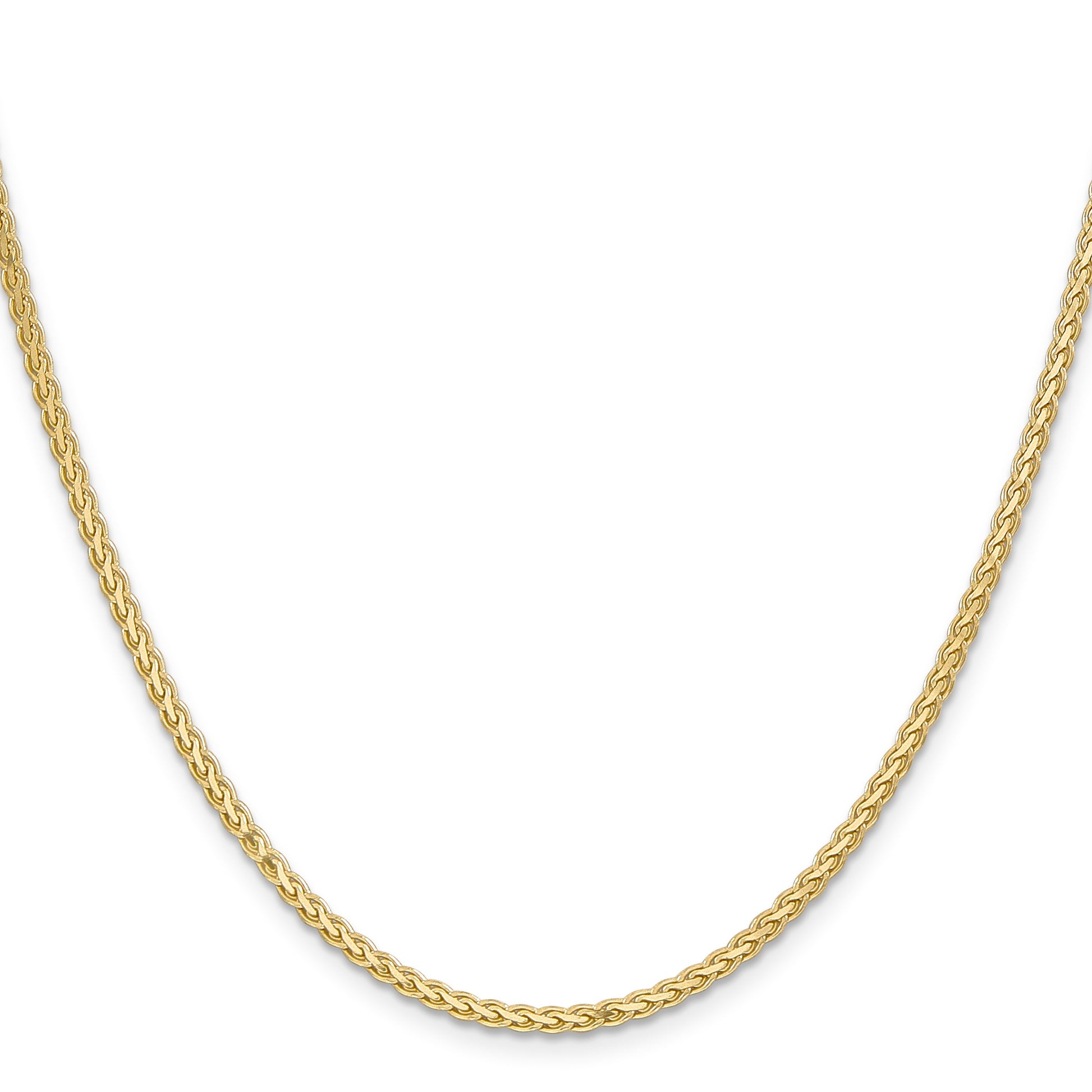 14K 20 inch 2.4mm Flat Wheat with Lobster Clasp Chain