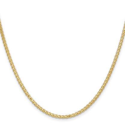 14K 24 inch 2.4mm Flat Wheat with Lobster Clasp Chain