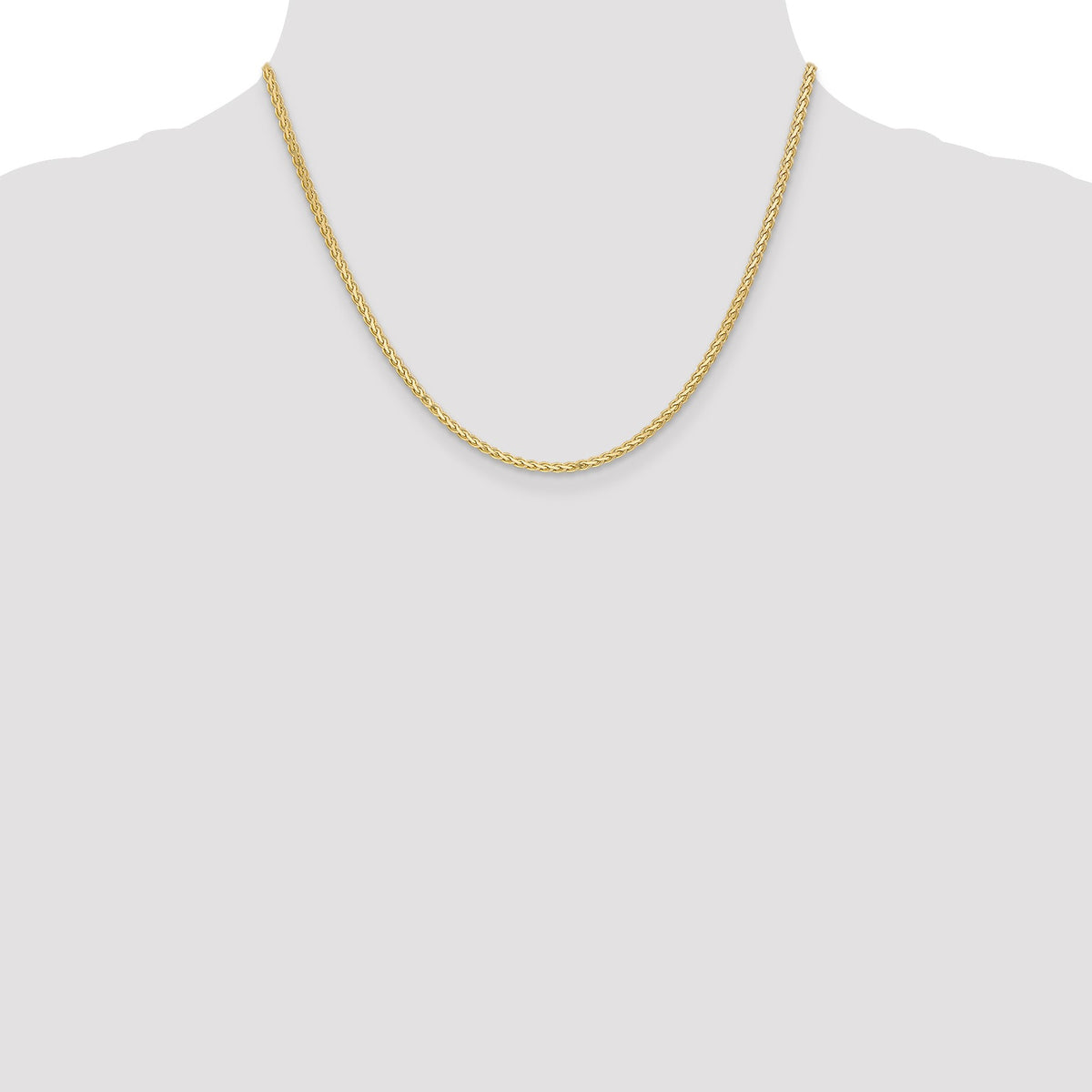 14K 18 inch 2.4mm Flat Wheat with Lobster Clasp Chain