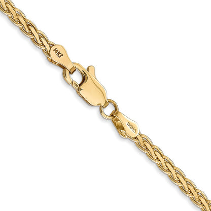 14K 18 inch 2.8mm Flat Wheat with Lobster Clasp Chain