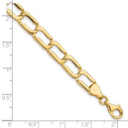 14k Polished 9mm Fancy Rectangular Curb Link 8.5 inch Bracelet