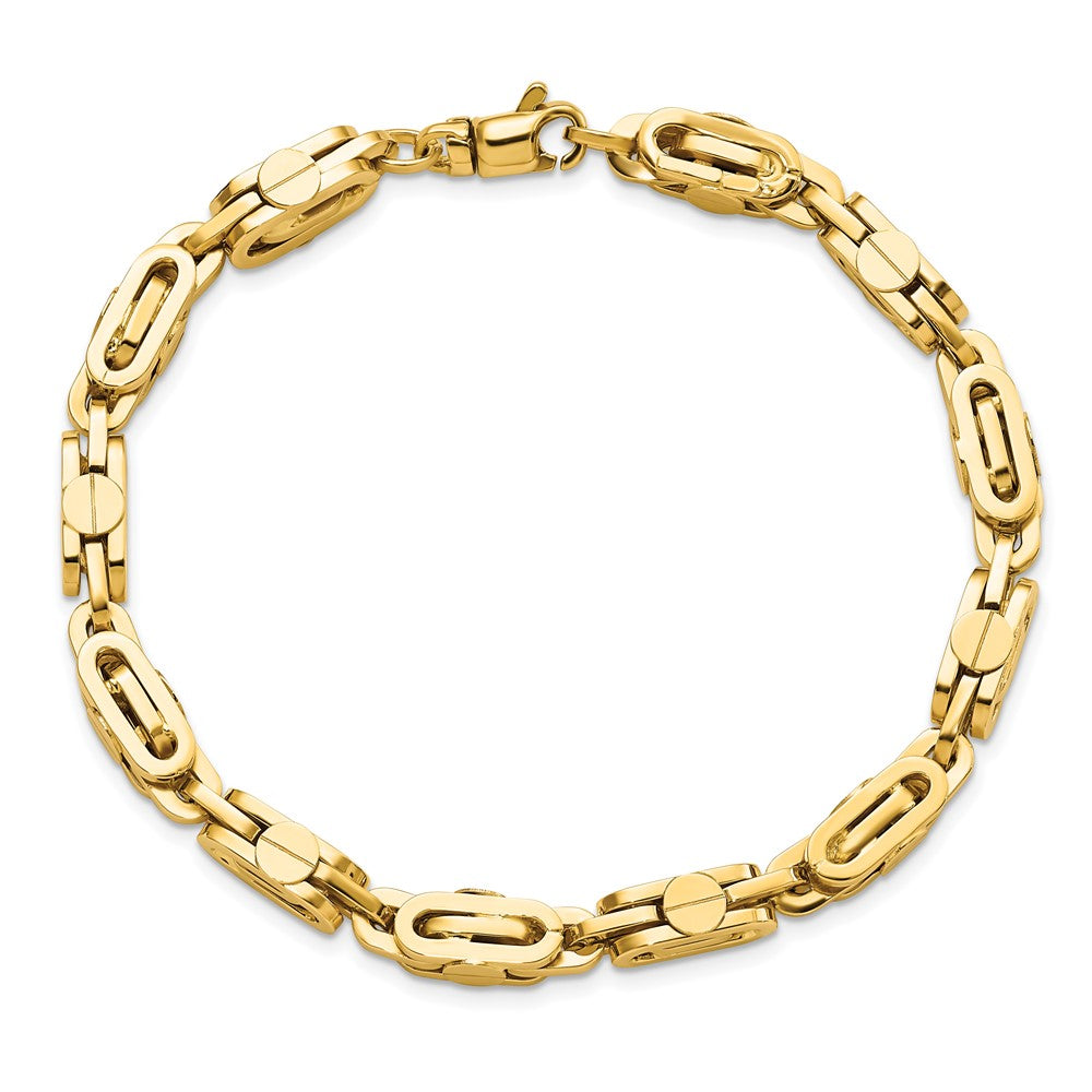 14K Yellow Polished Fancy Link Men's Bracelet