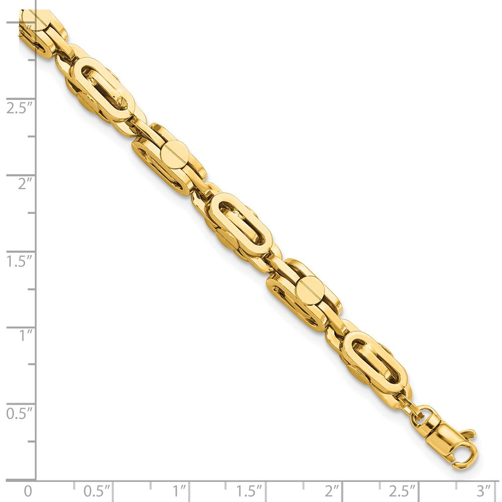 14K Yellow Polished Fancy Link Men's Bracelet