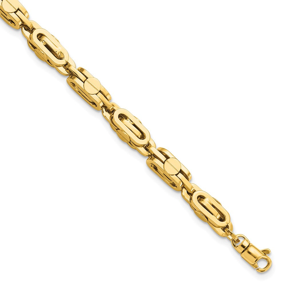 14K Yellow Polished Fancy Link Men's Bracelet