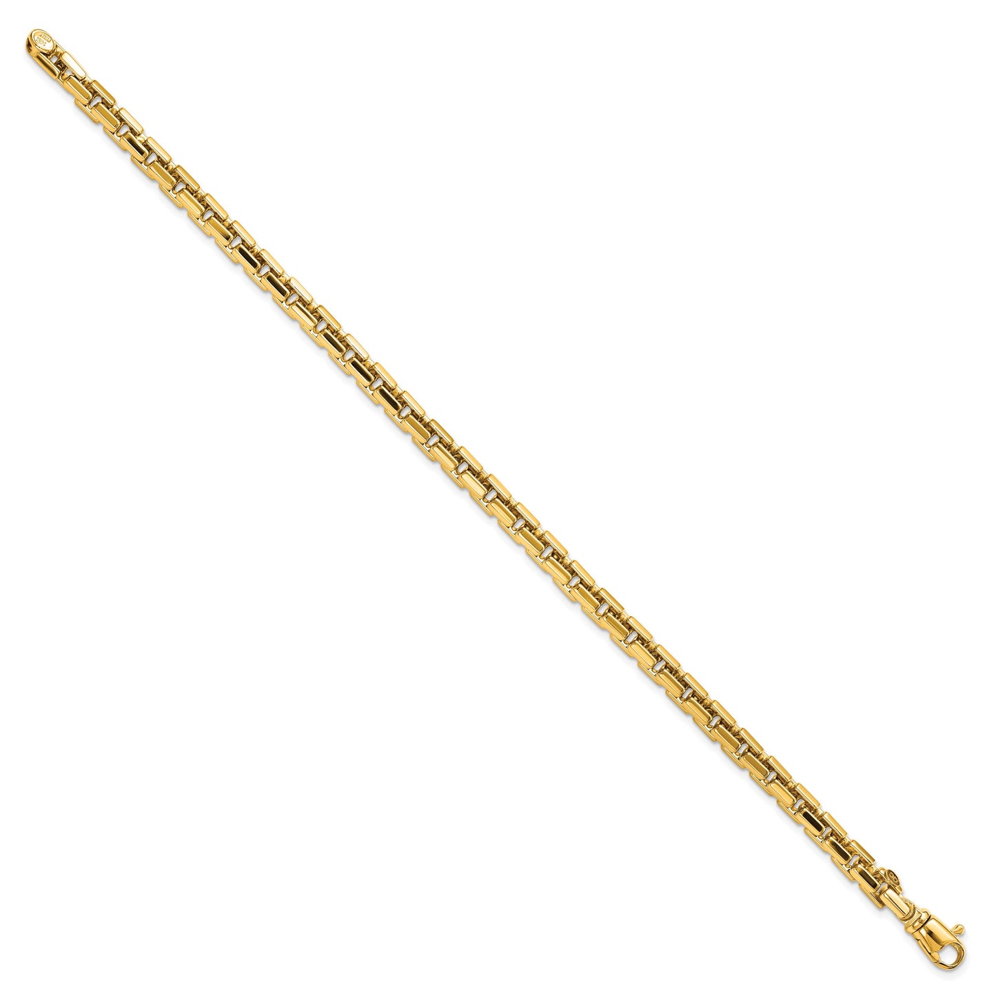 14k Polished 4.00mm Fancy Rounded Box Link 8.5 inch Bracelet
