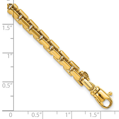14k Polished 4.00mm Fancy Rounded Box Link 8.5 inch Bracelet