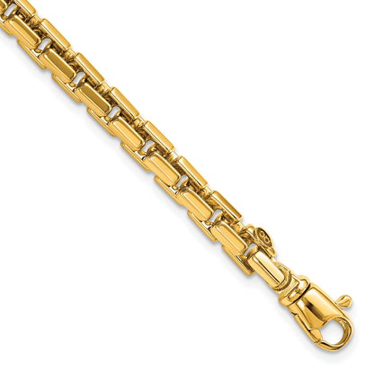 14k Polished 4.00mm Fancy Rounded Box Link 8.5 inch Bracelet