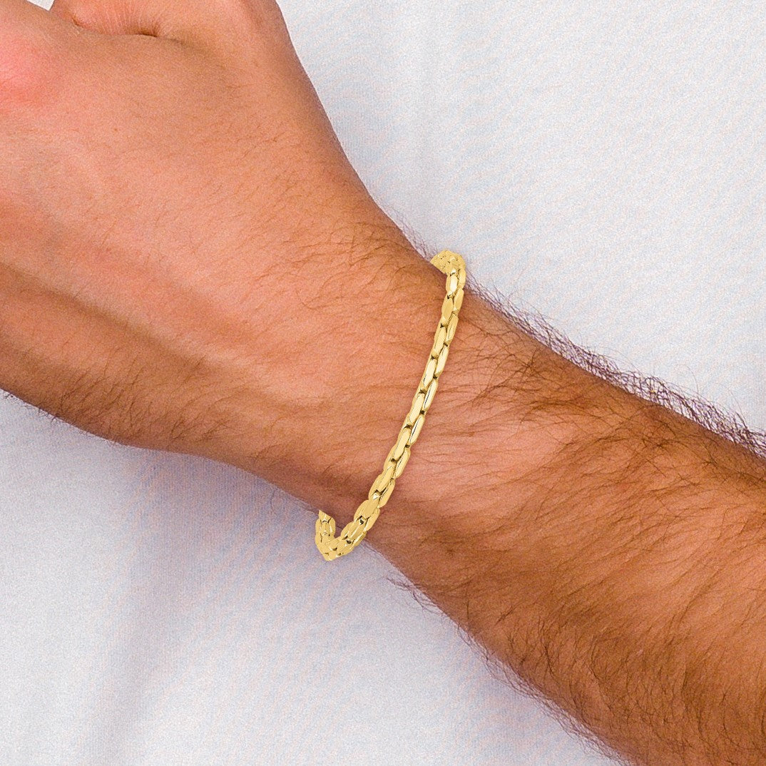 14K Polished 4.5mm Fancy Link 8.25 inch Bracelet