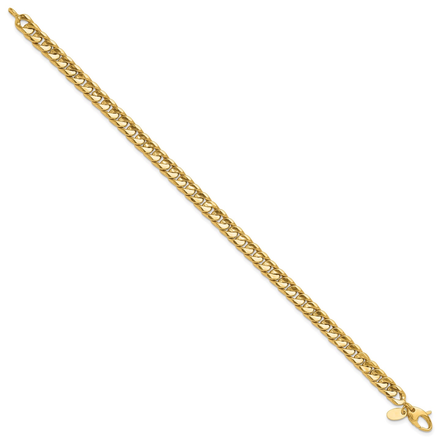 14K Polished 6.00mm Fancy Concave Curb Link 8.5 inch Bracelet