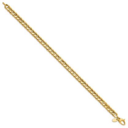 14K Polished 6.00mm Fancy Concave Curb Link 8.5 inch Bracelet