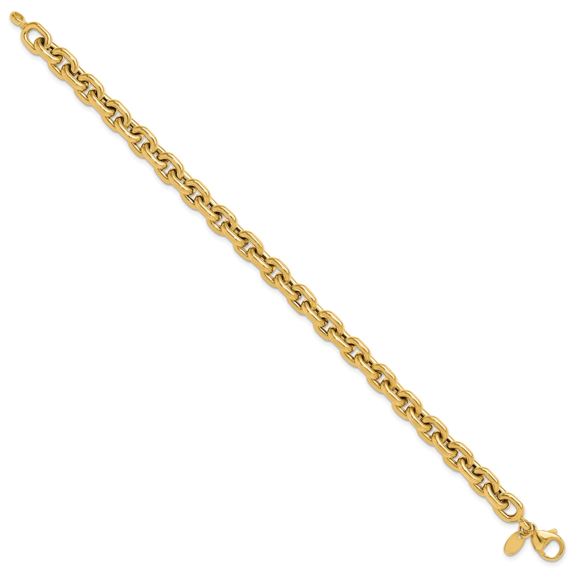 14K Polished 6.8mm Fancy Cable Link 8 inch Bracelet