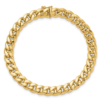 14K Polished 8.9mm Curb Link 9 inch Mens Bracelet