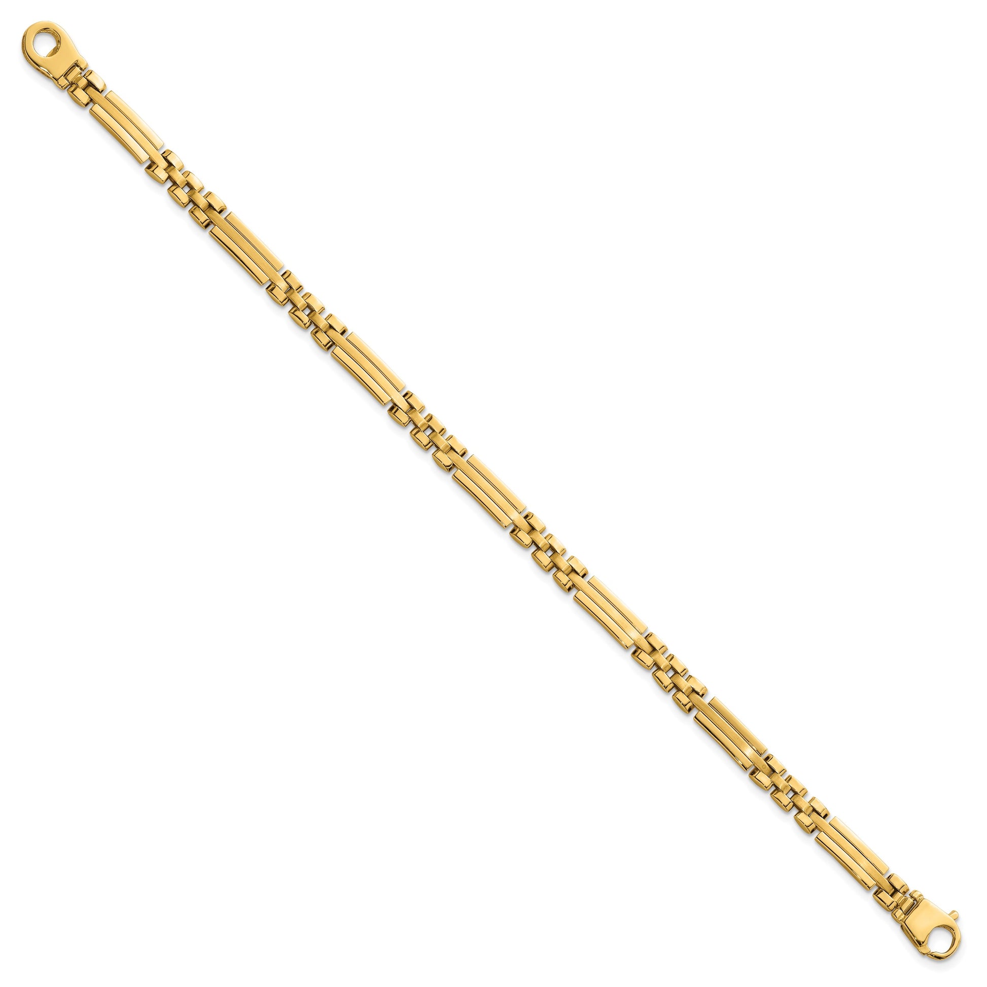14k Polished and Brushed 5mm Fancy Multi Link 8 inch Bracelet
