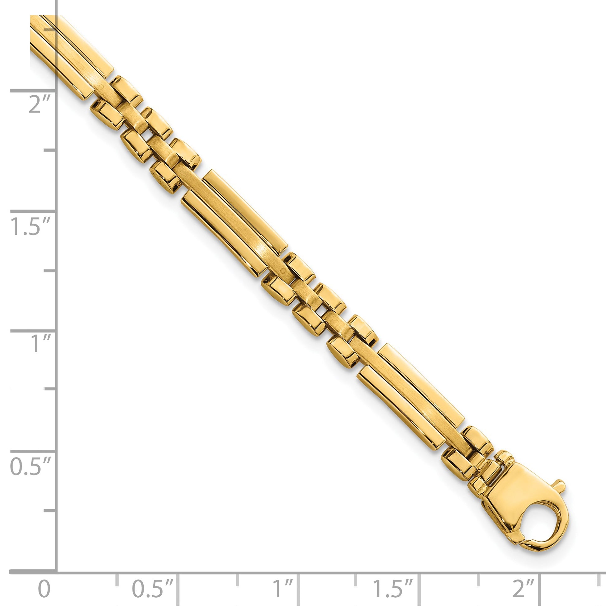 14k Polished and Brushed 5mm Fancy Multi Link 8 inch Bracelet
