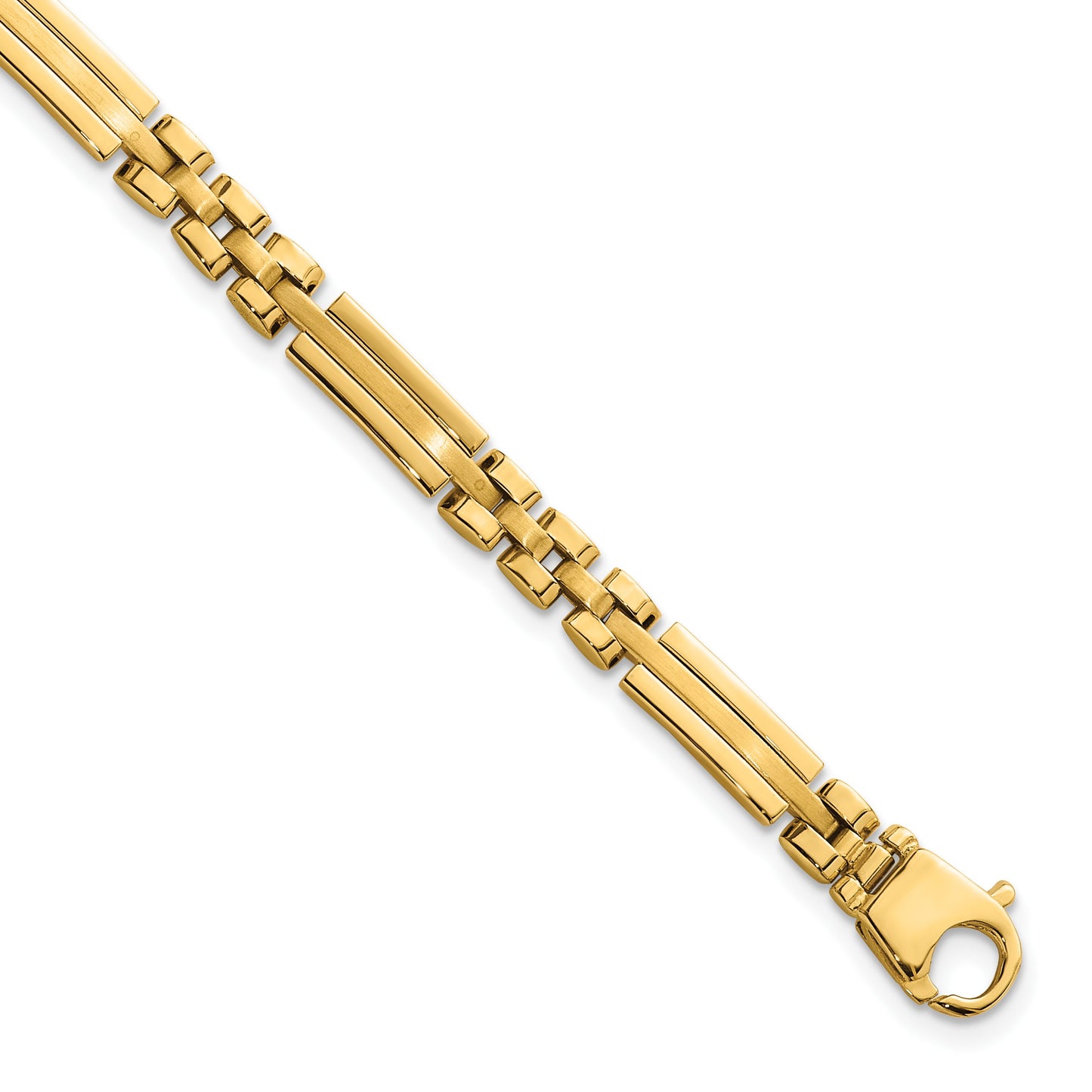 14k Polished and Brushed 5mm Fancy Multi Link 8 inch Bracelet