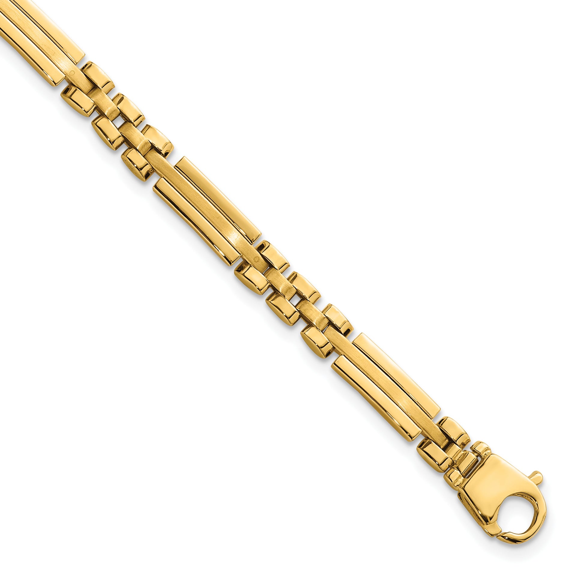 14k Polished and Brushed 5mm Fancy Multi Link 8 inch Bracelet