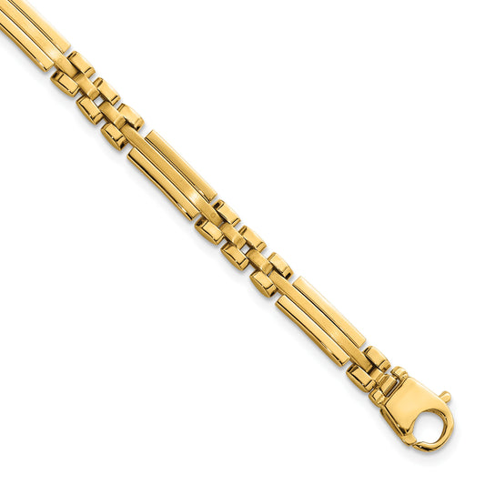 14k Polished and Brushed 5mm Fancy Multi Link 8 inch Bracelet