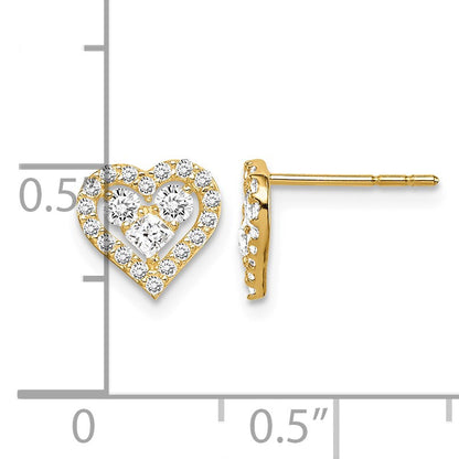 14k Madi K CZ Heart Childrens Post Earrings